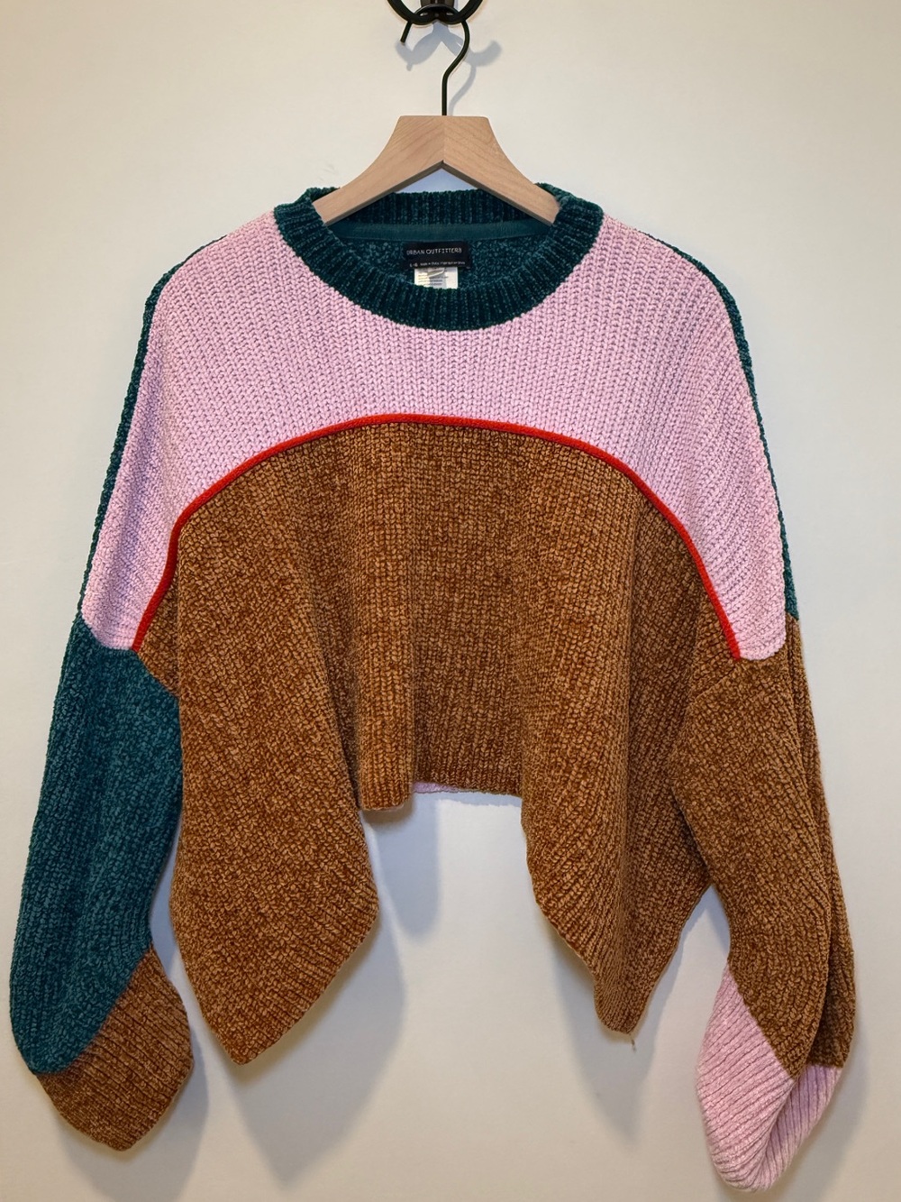 Urban Outfitters Colorblock Cropped Knit Sweater